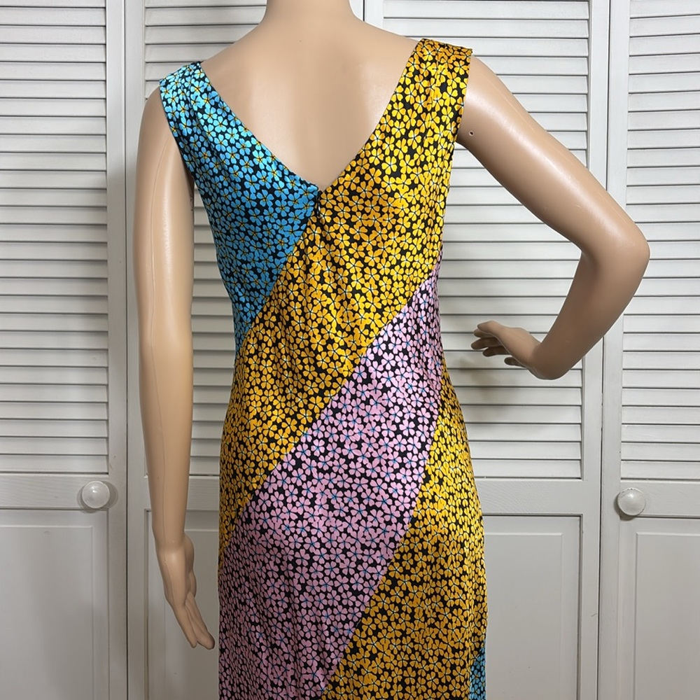 Diane Von Furstenberg Multicolor Silk Floral Midi Dress Size 4 - Picture 10 of 13
